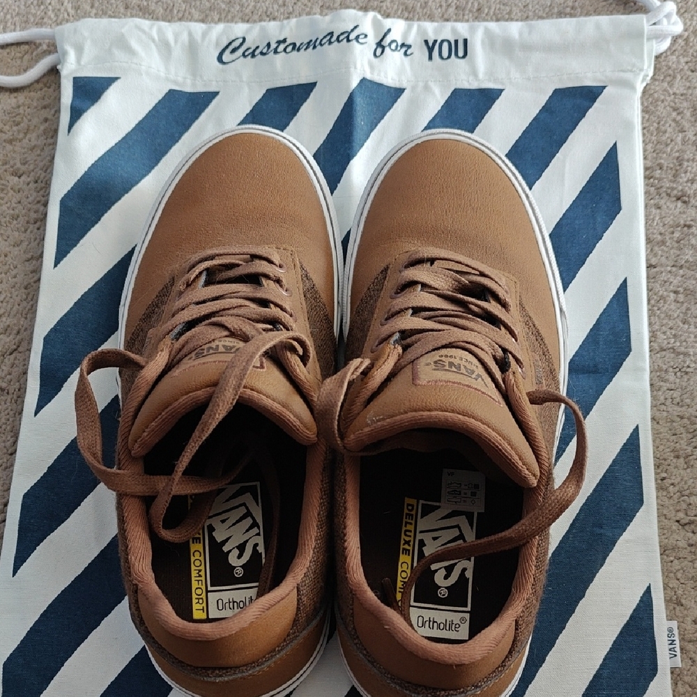 Vans Men's Tan and Brown Sneakers - Picture 6 of 6